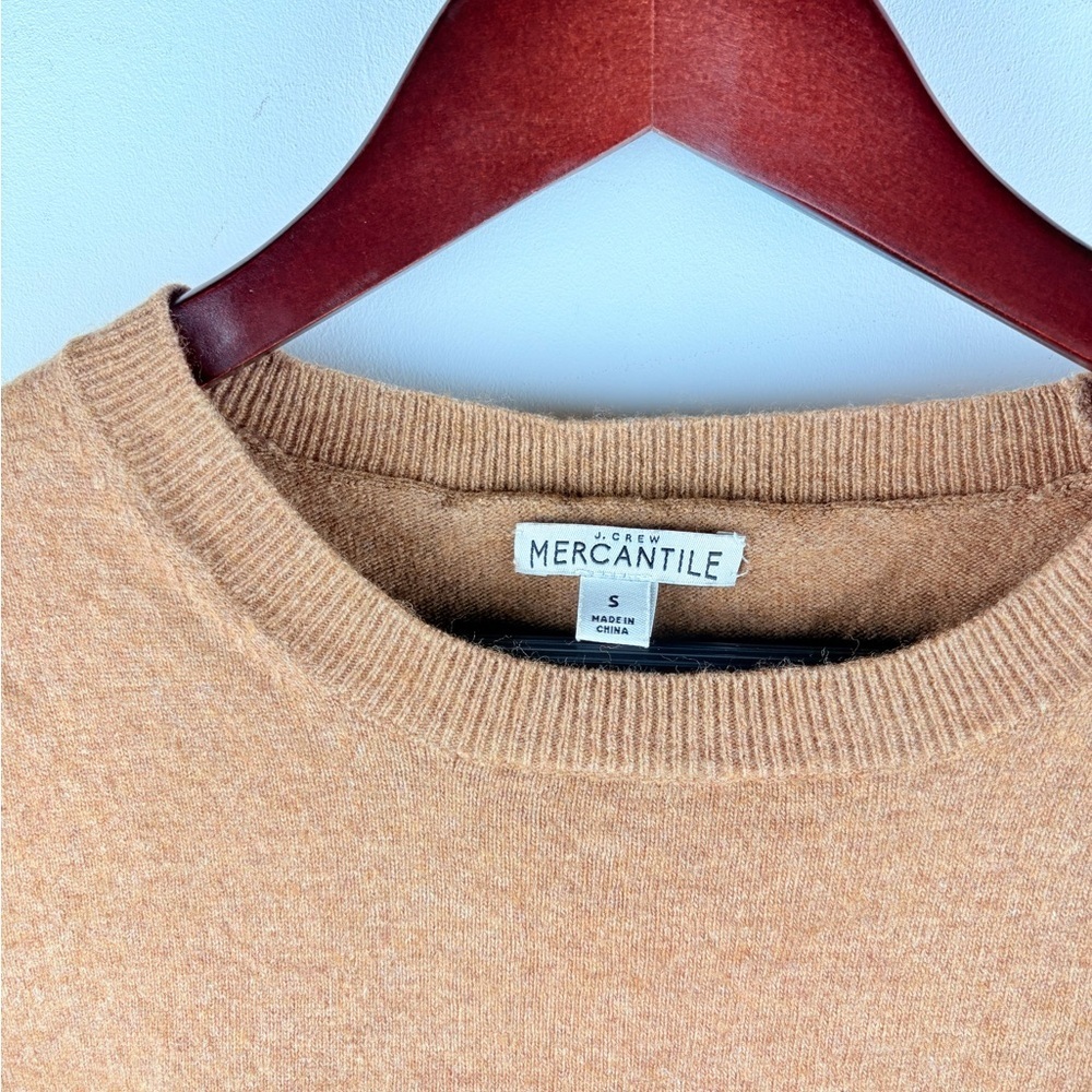 J. Crew Wool Blend Women's Small Brown Crew Neck Long Sleeve Pullover Sweater - Picture 4 of 8